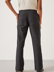 Hush Black Kia Washed Baker 100% Cotton Trousers - Image 4 of 5