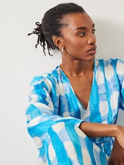 Hush Blue Clarette Check Maxi Dress - Image 3 of 6