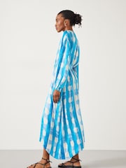 Hush Blue Clarette Check Maxi Dress - Image 4 of 6