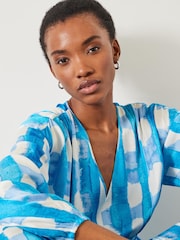 Hush Blue Clarette Check Maxi Dress - Image 5 of 6
