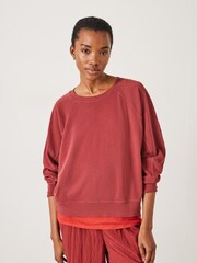 Hush Red Kara Lightweight 100% Cotton Sweatshirt - Image 1 of 5