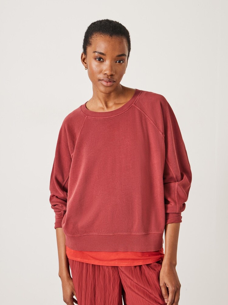Hush Red Kara Lightweight 100% Cotton Sweatshirt - Image 1 of 5