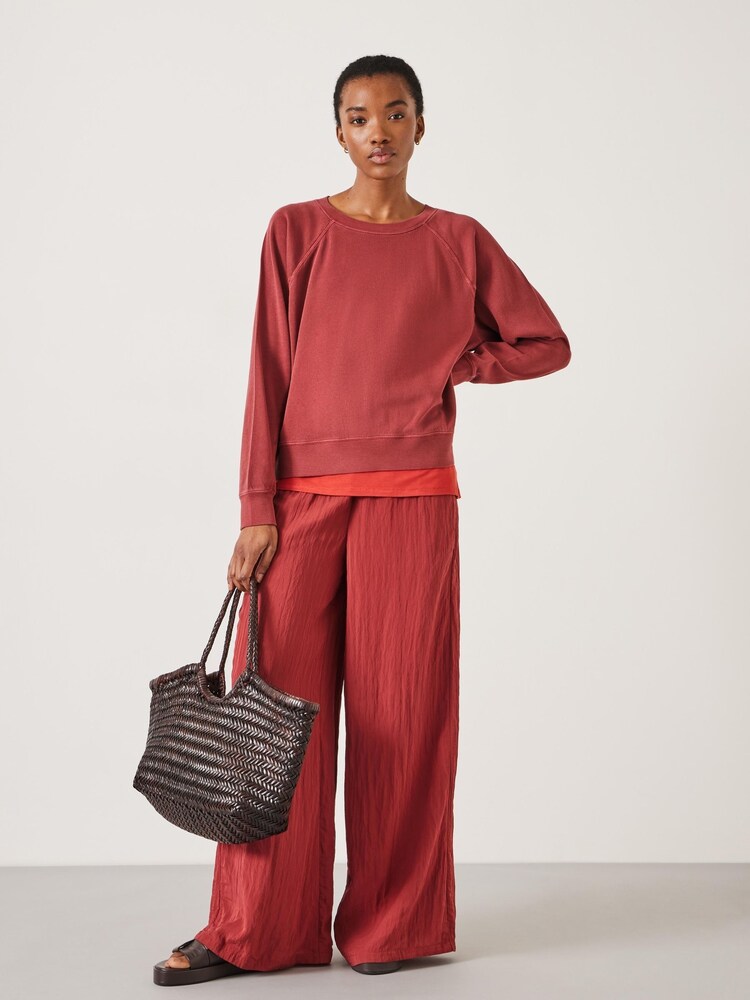 Hush Red Kara Lightweight 100% Cotton Sweatshirt - Image 2 of 5