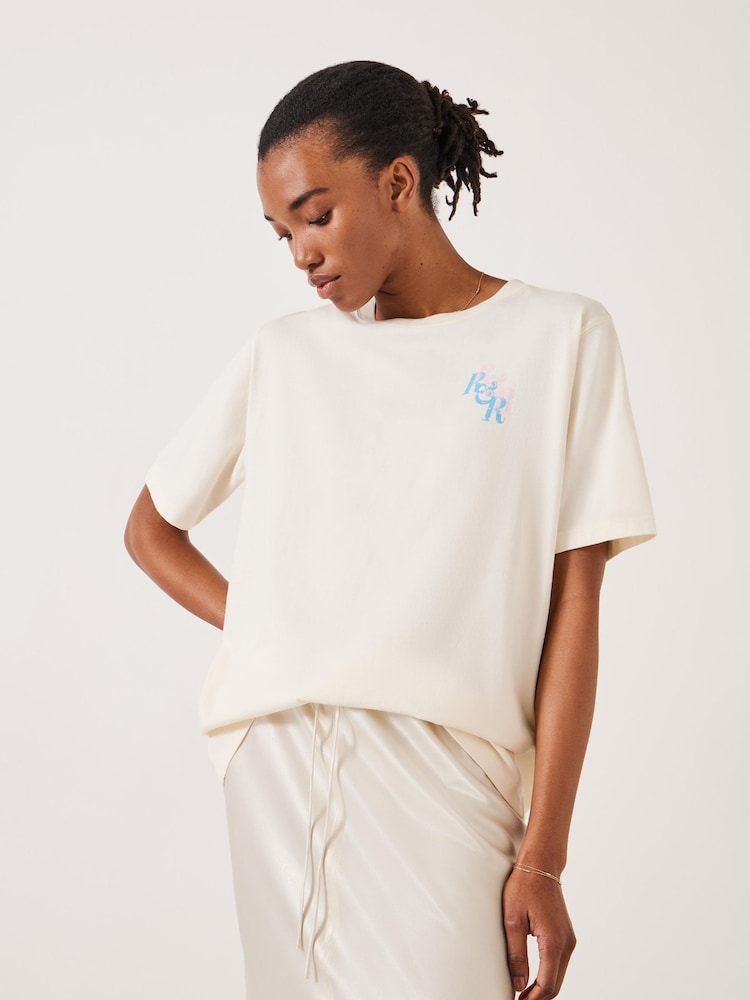 Hush White 100% Cotton R&R Graphic T-Shirt - Image 1 of 5
