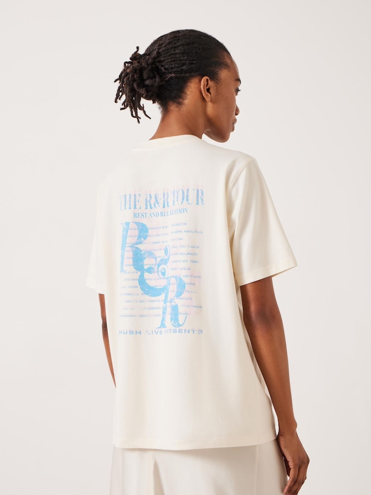 Hush White 100% Cotton R&R Graphic T-Shirt - Image 2 of 5
