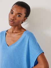 Hush Danny Leinen-T-Shirt mit V-Ausschnitt - Bild 3 von 5