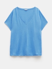 Hush Danny Leinen-T-Shirt mit V-Ausschnitt - Bild 5 von 5