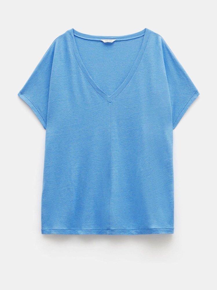 Hush Danny Leinen-T-Shirt mit V-Ausschnitt - Bild 5 von 5