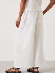 Hush White Melissa Linen Blend Wide Leg Trousers - Image 3 of 5