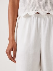 Hush White Melissa Linen Blend Wide Leg Trousers - Image 4 of 5