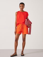 Hush Red 100% Cotton Jenna Knot Detail T-Shirt - Image 2 of 5
