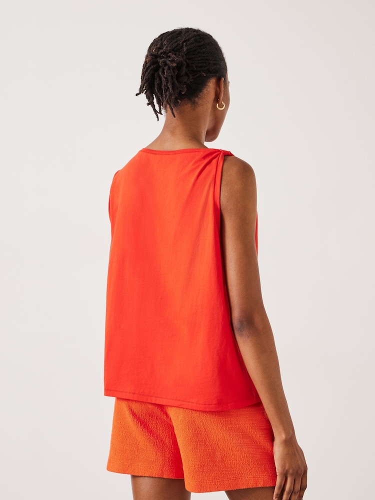 Hush Red 100% Cotton Jenna Knot Detail T-Shirt - Image 3 of 5