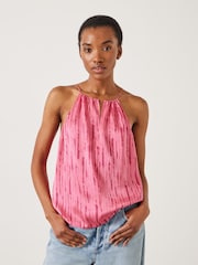 Hush Pink Tina Halter Neck 100% Cotton Top - Image 1 of 6