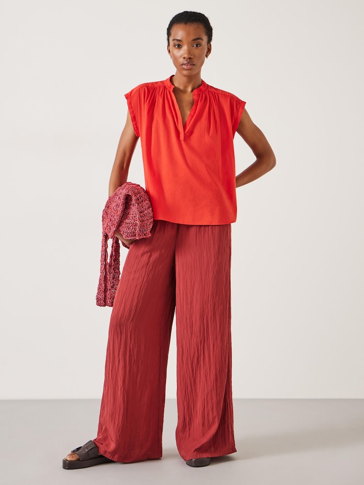 Hush Red Viola Sleeveless Cotton Blouse - Image 1 of 4