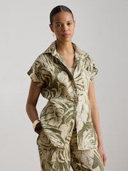 Lauren Ralph Lauren Green Relaxed Fit Print Short-Sleeve Shirt - Image 4 of 9