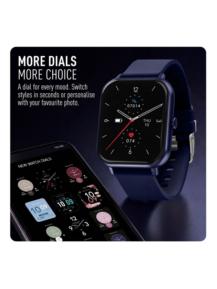 Peers Hardy Blue Reflex Active Nexus Lite Navy Silicone Strap Smart Watch - Image 6 of 6