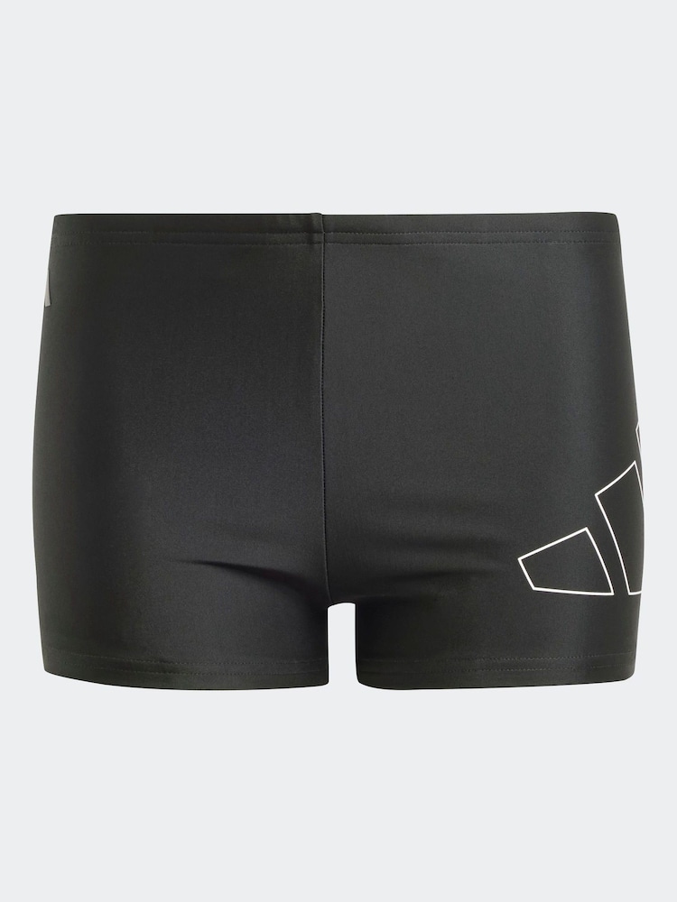 adidas Black Performance Big Bars Swim Boxers Shorts - Image 1 of 5