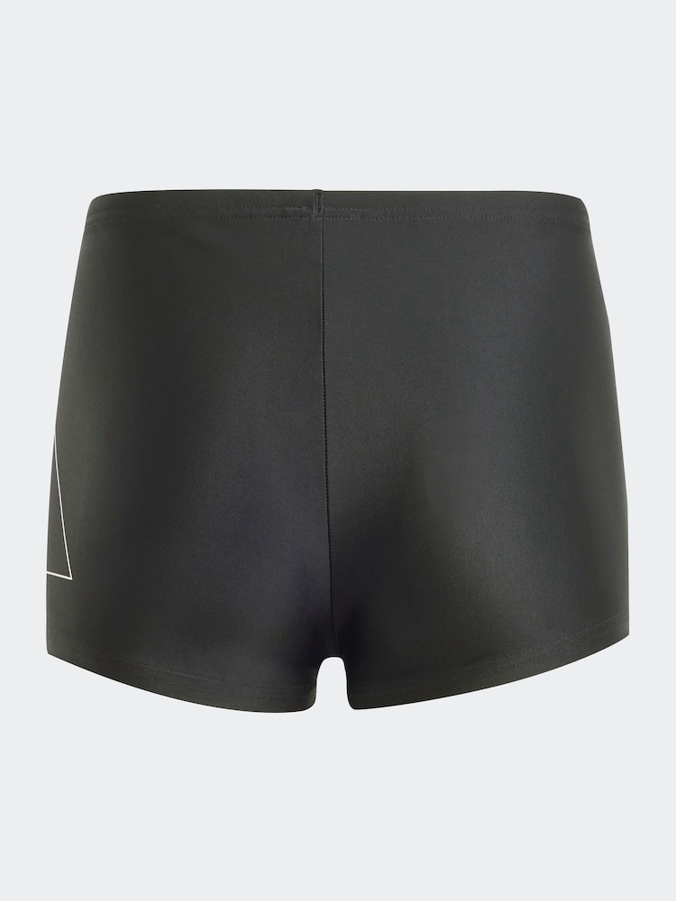 adidas Black Performance Big Bars Swim Boxers Shorts - Image 2 of 5
