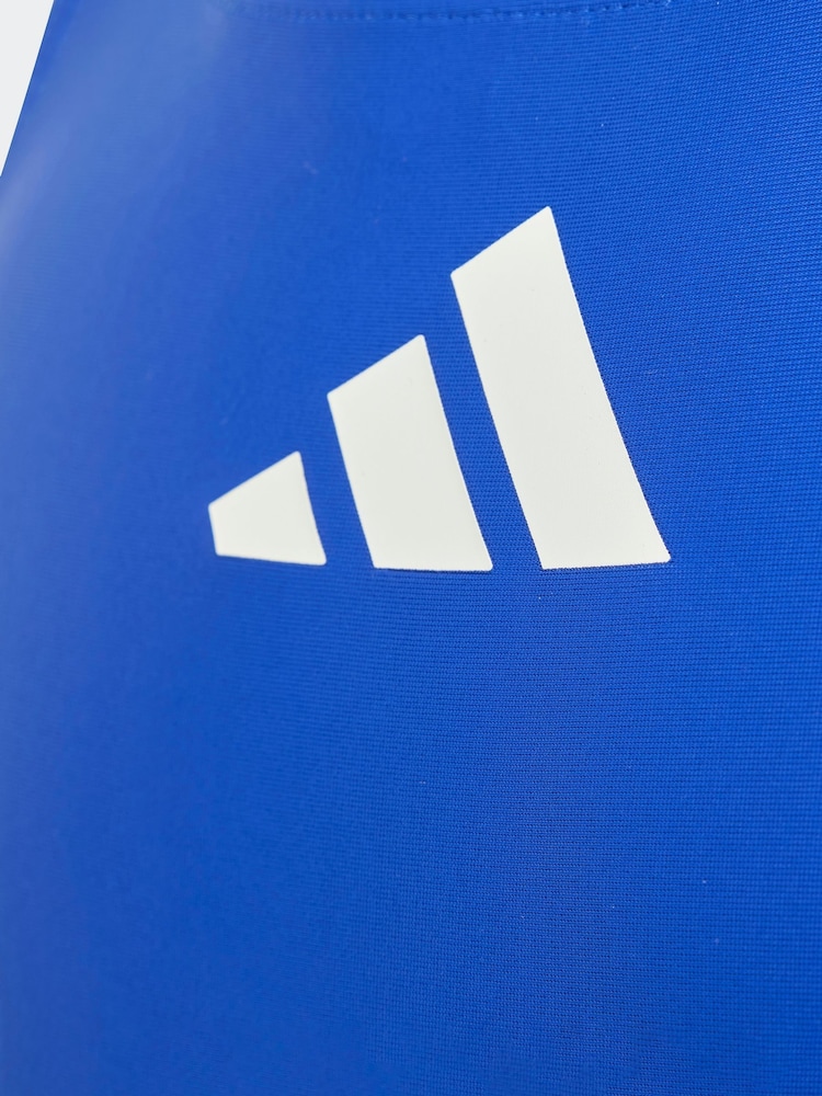adidas Blue Small Solid Logo Swimsuit - Image 4 of 5