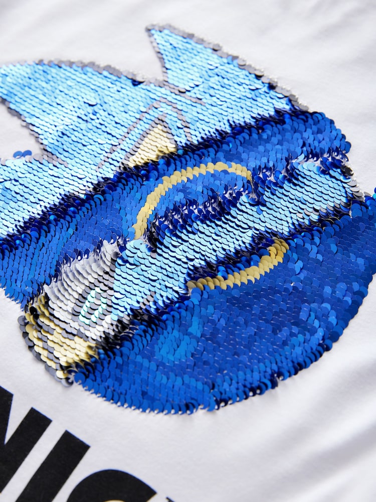 Weiß/Blau - Sonic Flippy Sequin T-Shirt (3-16yrs) - Bild 5 von 5 Weiß/Blau - Sonic Flippy Sequin T-Shirt (3-16yrs) - Bild 5 von 5