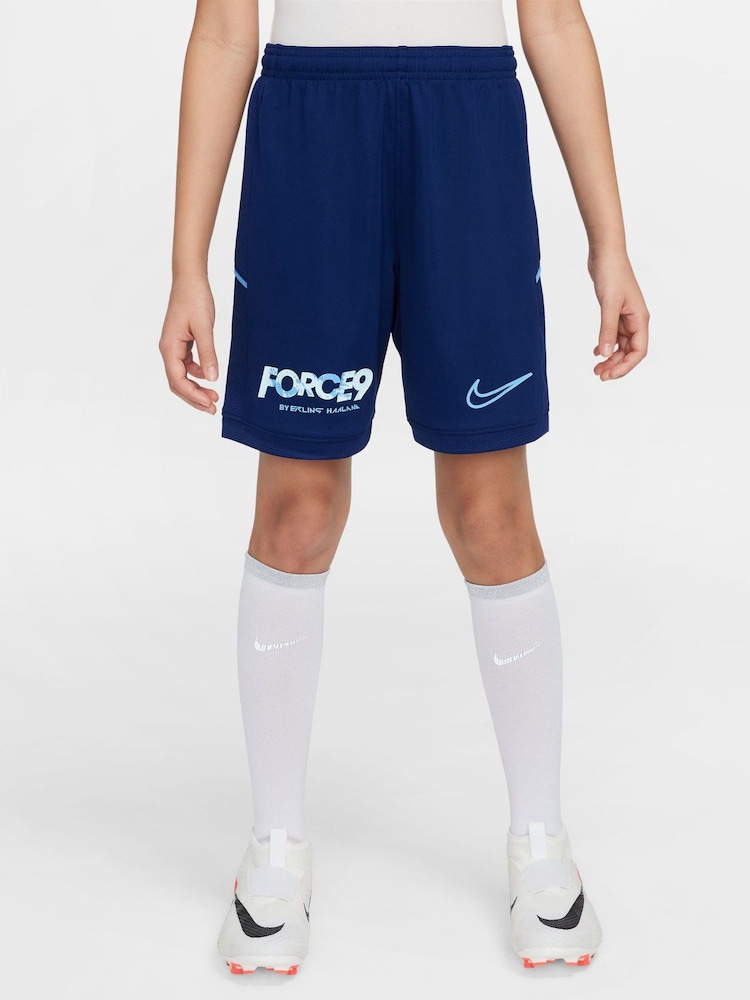 Nike Blue Erling Haaland Academy Big Kids' Dri-FIT Soccer Shorts - Image 1 of 8 Nike Blue Erling Haaland Academy Big Kids' Dri-FIT Soccer Shorts - Image 1 of 8