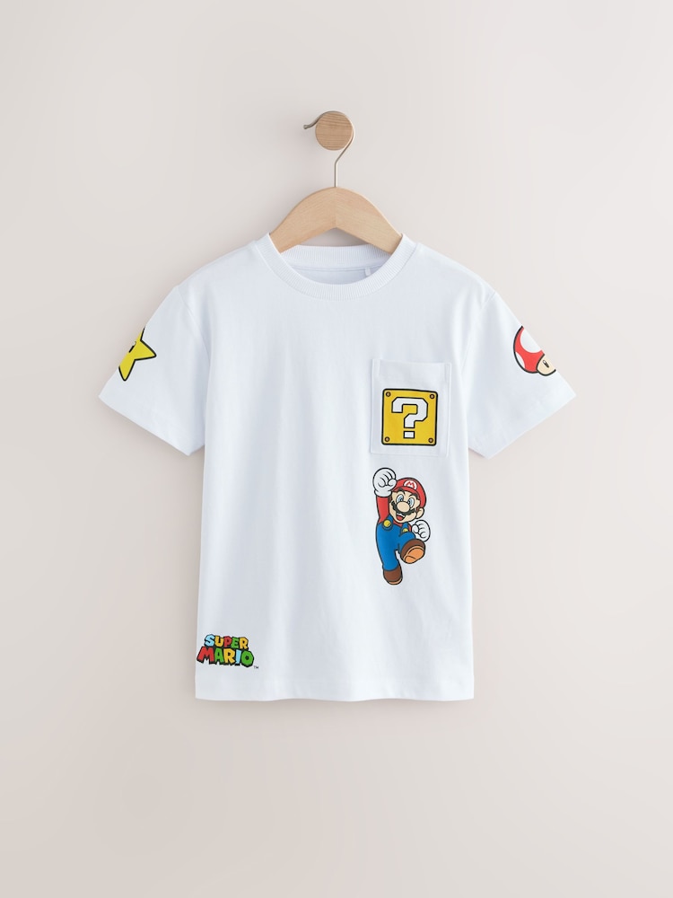 White Mario Gaming T-Shirt (3-16yrs) - Image 1 of 4