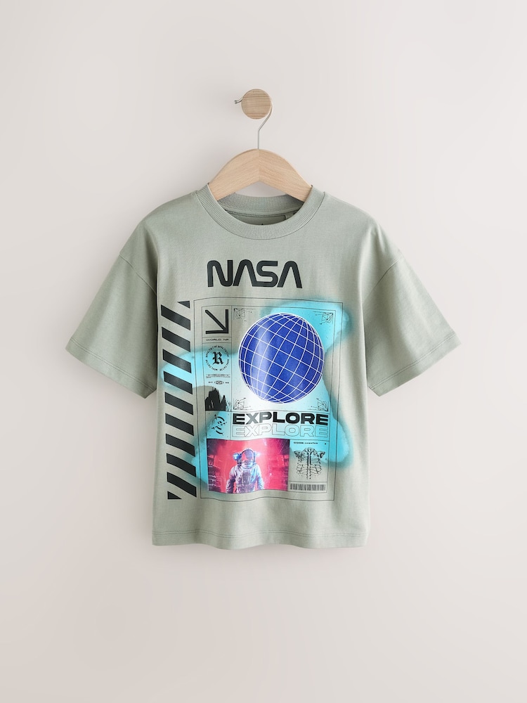 Grey NASA License Short Sleeve T-Shirt (3-16yrs) - Image 1 of 4