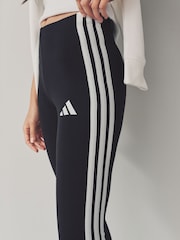 adidas Black 3 Stripe Leggings - Image 10 of 11