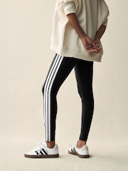 adidas Black 3 Stripe Leggings - Image 2 of 11
