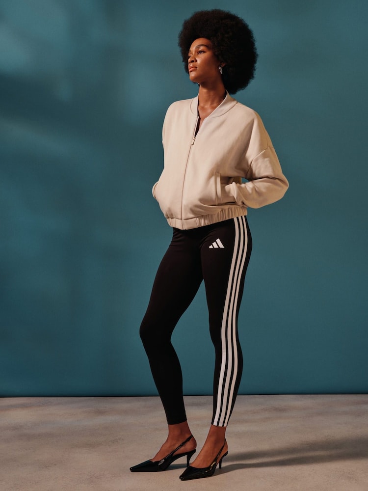 Negro blanco - Leggings de algodón de 3 rayas Essentials de adidas - Imagen 2 de 12 Negro blanco - Leggings de algodón de 3 rayas Essentials de adidas - Imagen 2 de 12