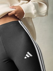 adidas Black 3 Stripe Leggings - Image 5 of 11
