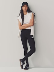 adidas Black 3 Stripe Leggings - Image 7 of 11