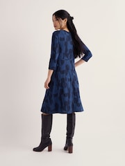 Seasalt Cornwall Blue Tall Enor 3/4 Sleeve Dress - Image 3 of 5