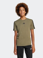 adidas Green Essentials 3 Stripes 100% Cotton T-Shirt - Image 1 of 6