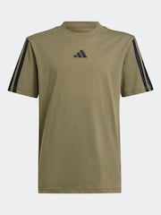 adidas Green Essentials 3 Stripes 100% Cotton T-Shirt - Image 6 of 6