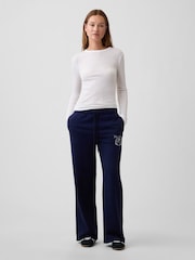 Weiß - Gap Essential Ribbed Pointelle Long Sleeve T-Shirt - Bild 3 von 5