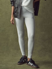 adidas Grey 3 Stripe Leggings - Image 1 of 5