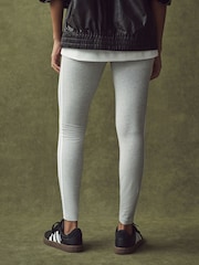 adidas Grey 3 Stripe Leggings - Image 2 of 5