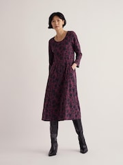 Seasalt Cornwall Purple Tall Enor 3/4 Sleeve Dress - Image 1 of 4