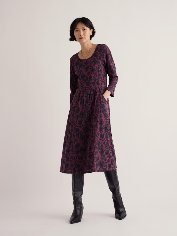 Seasalt Cornwall Purple Tall Enor 3/4 Sleeve Dress - Image 1 of 4 Seasalt Cornwall Purple Tall Enor 3/4 Sleeve Dress - Image 1 of 4