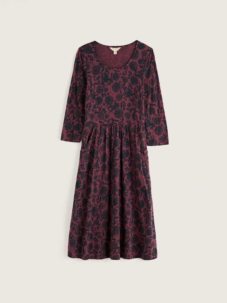 Seasalt Cornwall Purple Tall Enor 3/4 Sleeve Dress - Image 4 of 4 Seasalt Cornwall Purple Tall Enor 3/4 Sleeve Dress - Image 4 of 4