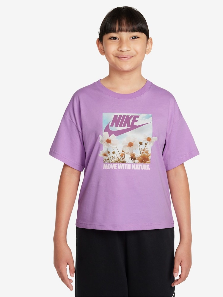 Nike Rush Lilac Flower Photographic T-Shirt - Image 1 of 3
