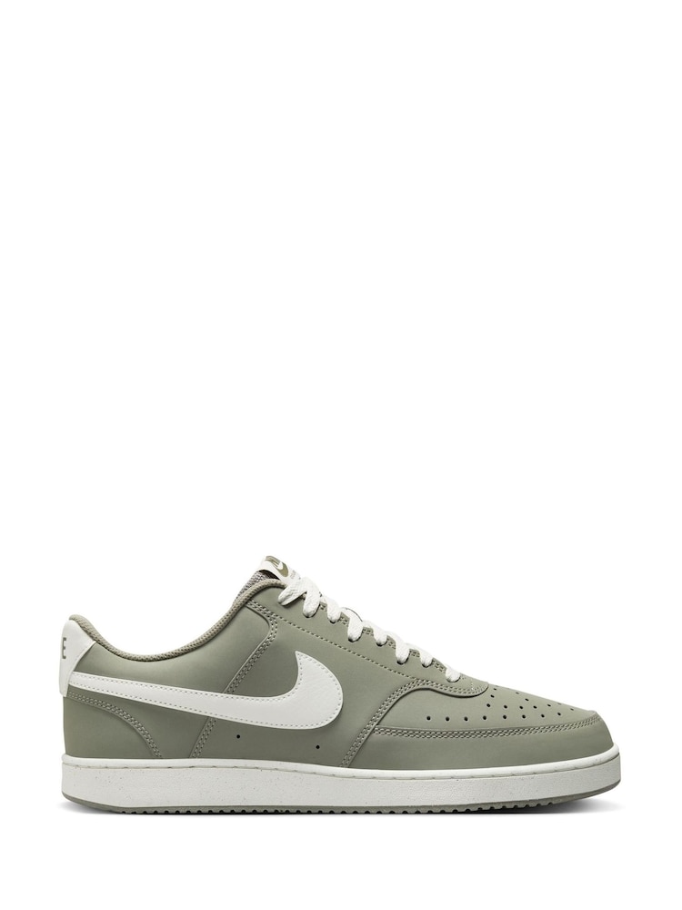 Nike Green/White Court Vision Low Trainers - Image 1 of 10