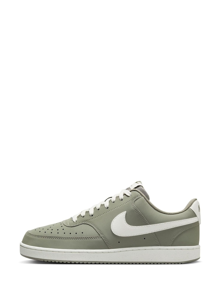 Nike Green/White Court Vision Low Trainers - Image 2 of 10
