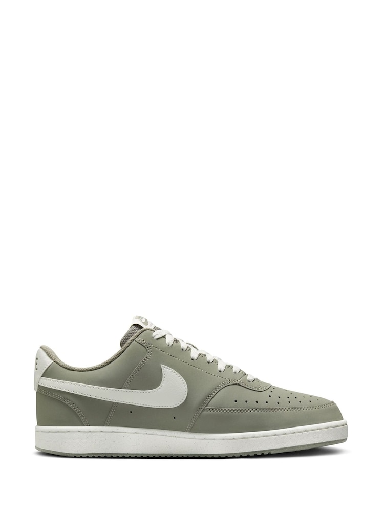 Nike Green/White Court Vision Low Trainers - Image 3 of 10