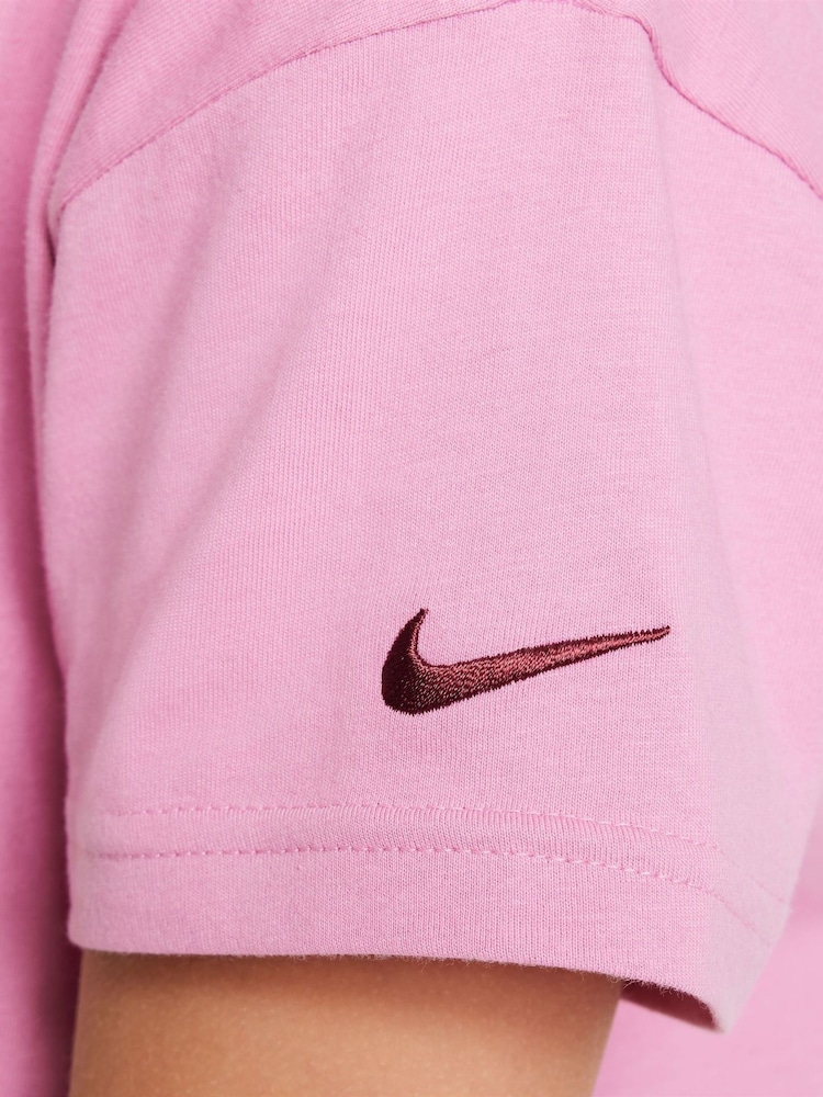 Nike Flamingo Pink Boxy Varsity Graphic Print T-Shirt - Image 5 of 6