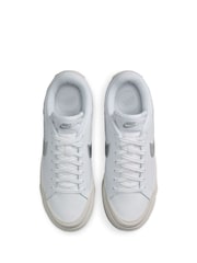 Nike White/Silver Court Legacy Lift Platform Trainers - Image 11 of 11