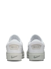 Nike White/Silver Court Legacy Lift Platform Trainers - Image 3 of 11