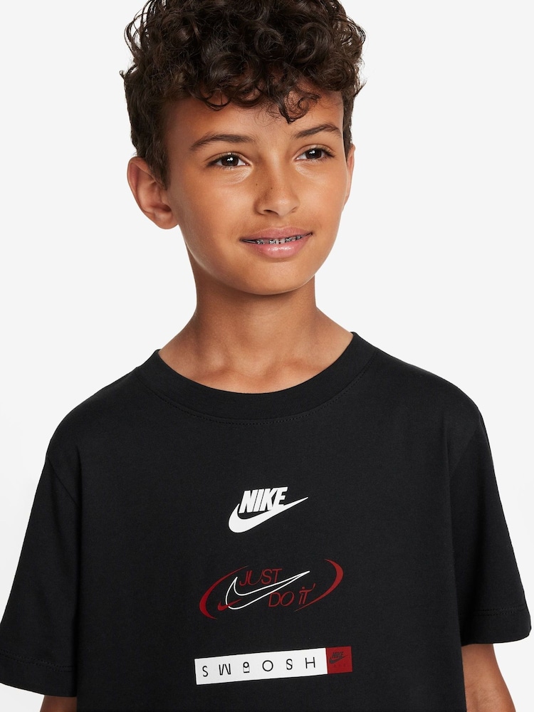 Черный - Nike 100% Cotton Sportswear T-Shirt - Image 3 of 3