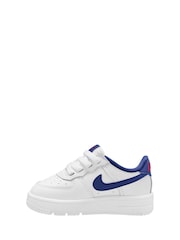 Nike White/Royal Blue Infant Air Force 1 EasyOn Trainers - Image 2 of 4